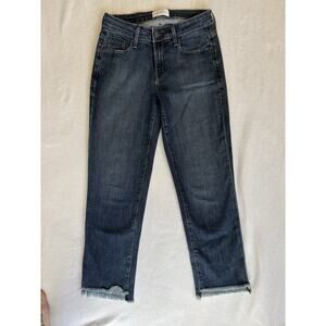 Parker Smith Jeans Women 25 Dark Wash Raw Hem Cropped Straight Leg Preppy Staple